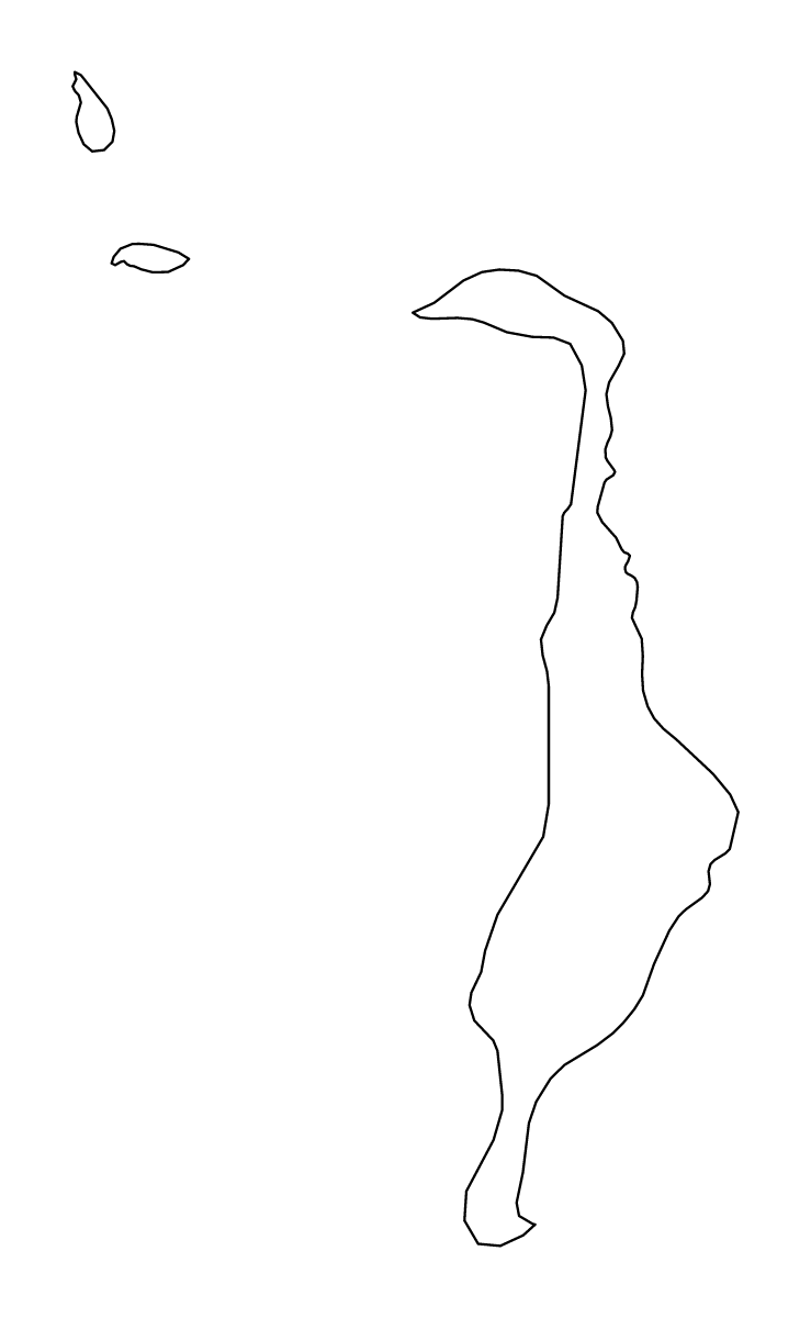 Outline map of Antique, Philippines.