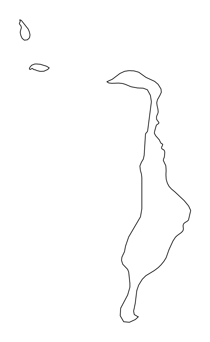 Carte de contour de Antique, Philippines.