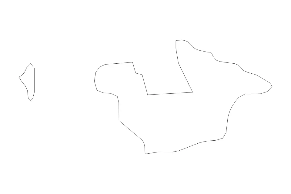 Outline map of Basilan, Philippines with subdivision borders.