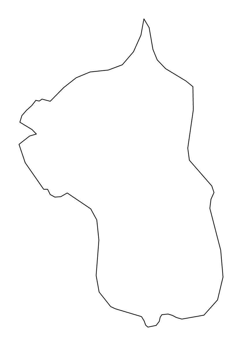 Mapa de contorno de Bataan, Philippines.