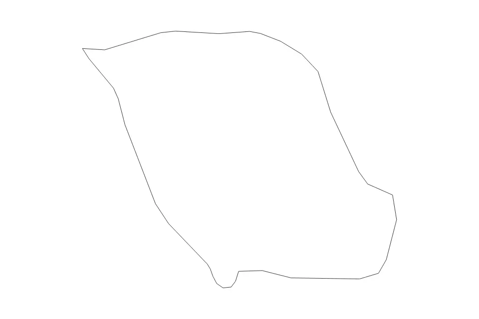 Outline map of Biliran, Philippines with subdivision borders.