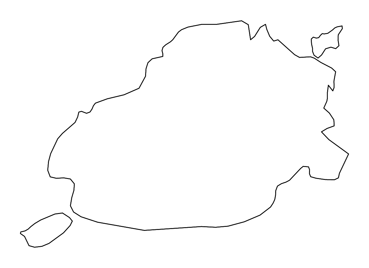 Carte de contour de Bohol, Philippines avec rivières.