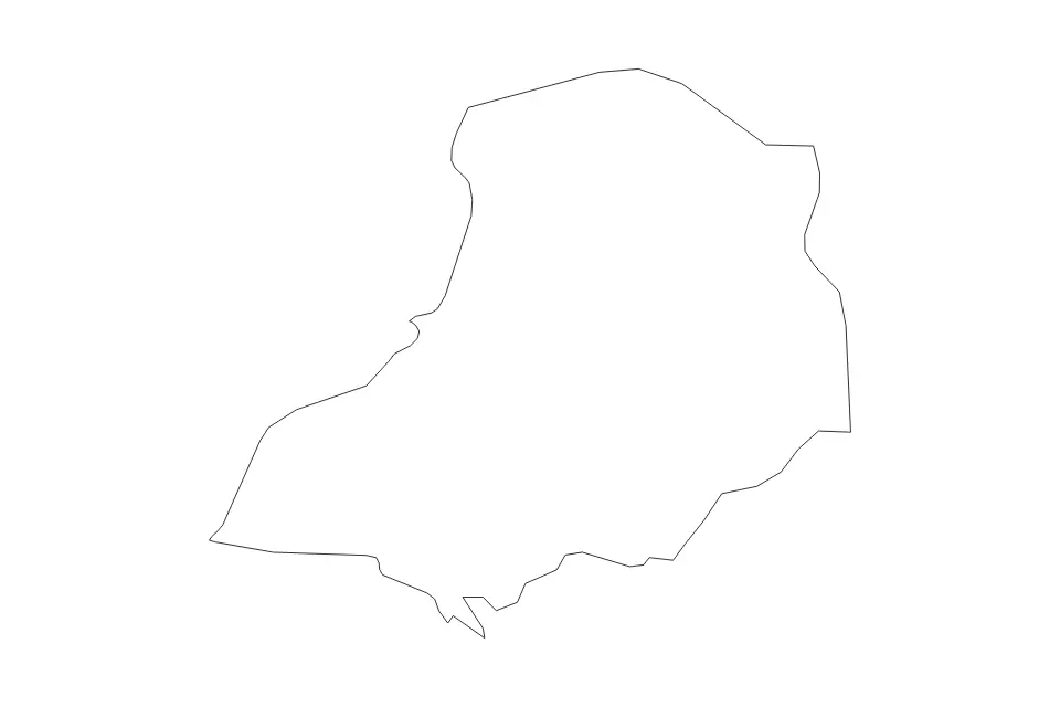 Outline map of Bulacan, Philippines with subdivision borders.