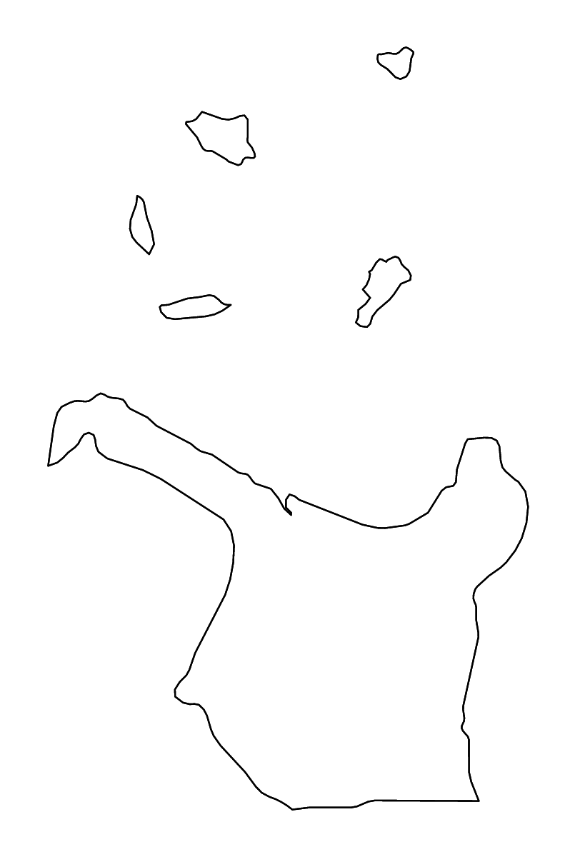 Mapa de contorno de Cagayan, Philippines con ríos.