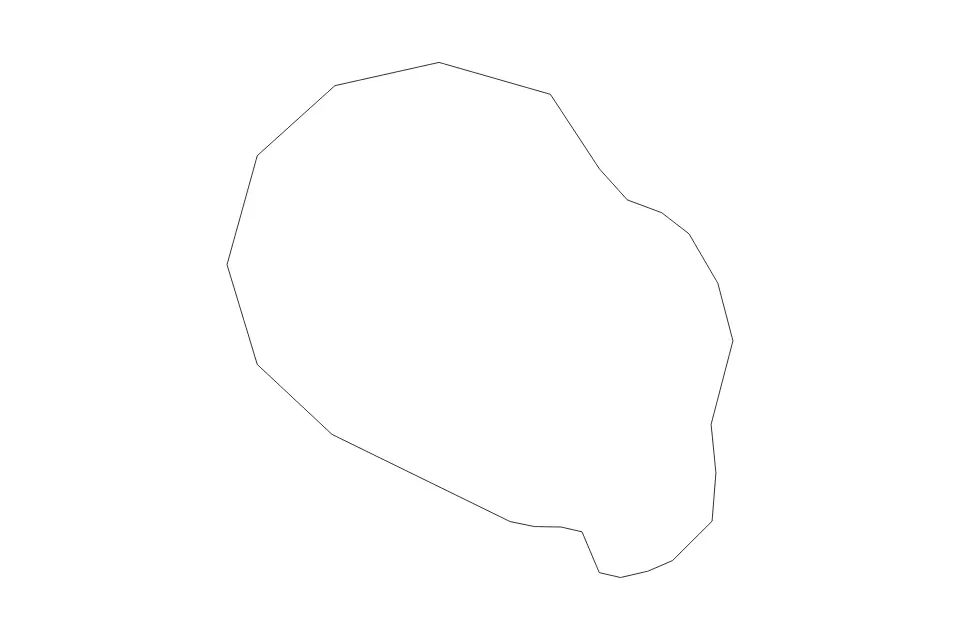 Outline map of Camiguin, Philippines with subdivision borders.