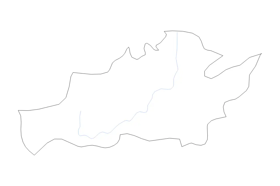 Outline map of Capiz, Philippines with subdivision borders and rivers.