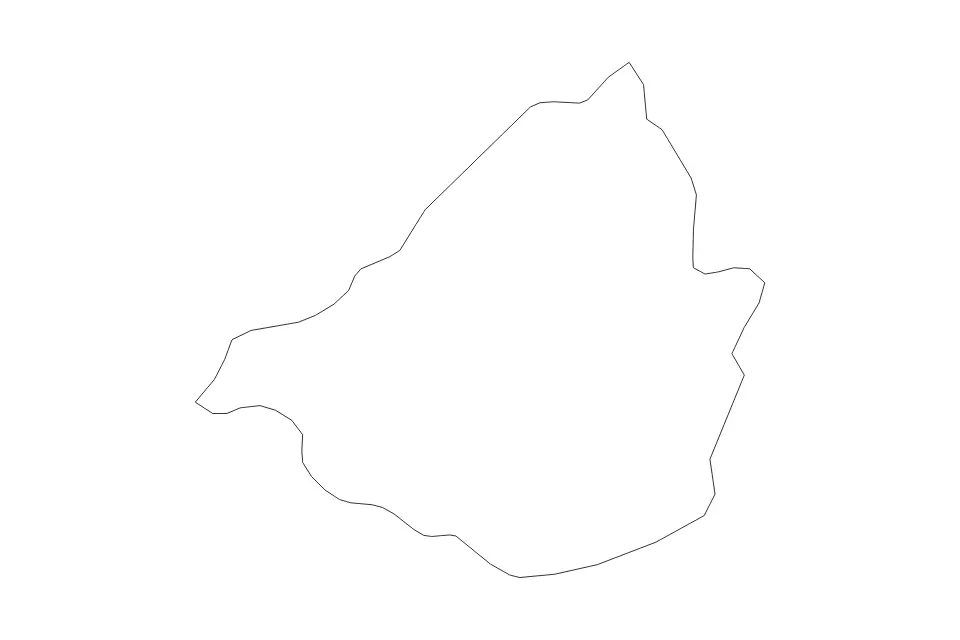 Outline map of Cavite, Philippines with subdivision borders.