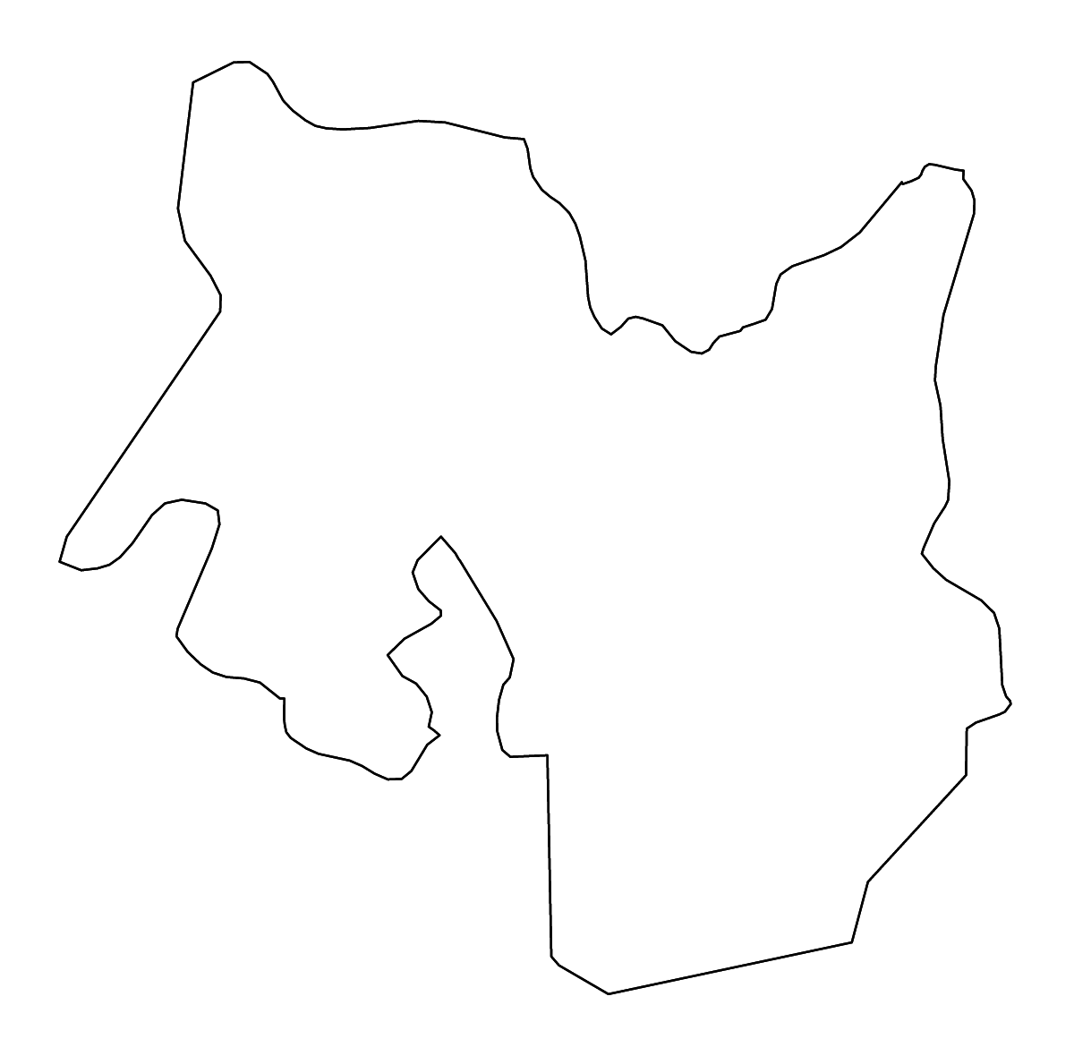 Mapa de contorno de Cotabato (provincia), Philippines con ríos.