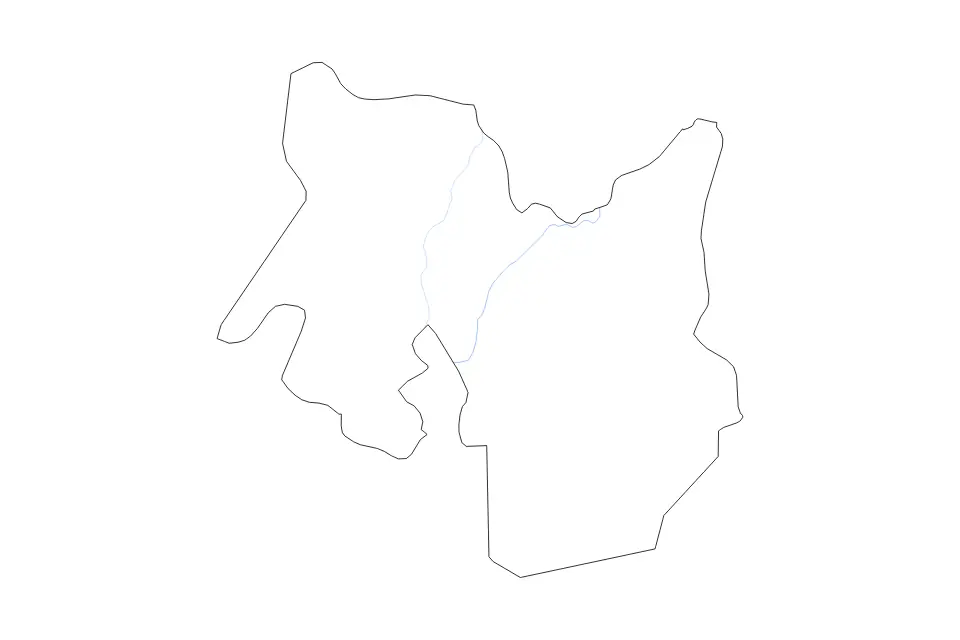Outline map of Cotabato Province, Philippines with subdivision borders and rivers.