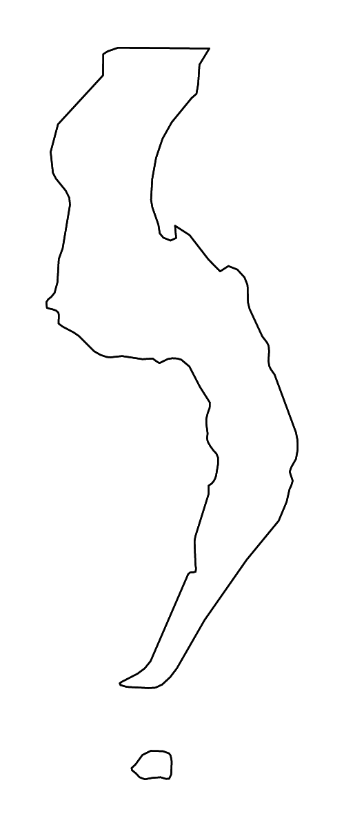 Carte de contour de Davao del Sur, Philippines avec rivières.