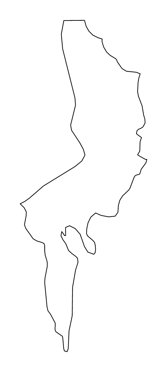 Carte de contour de Davao Oriental, Philippines.