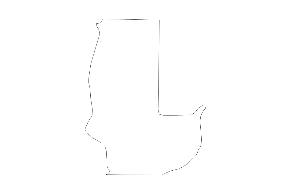 Outline map of Davao Highly Urbanized City, Philippines with subdivision borders.