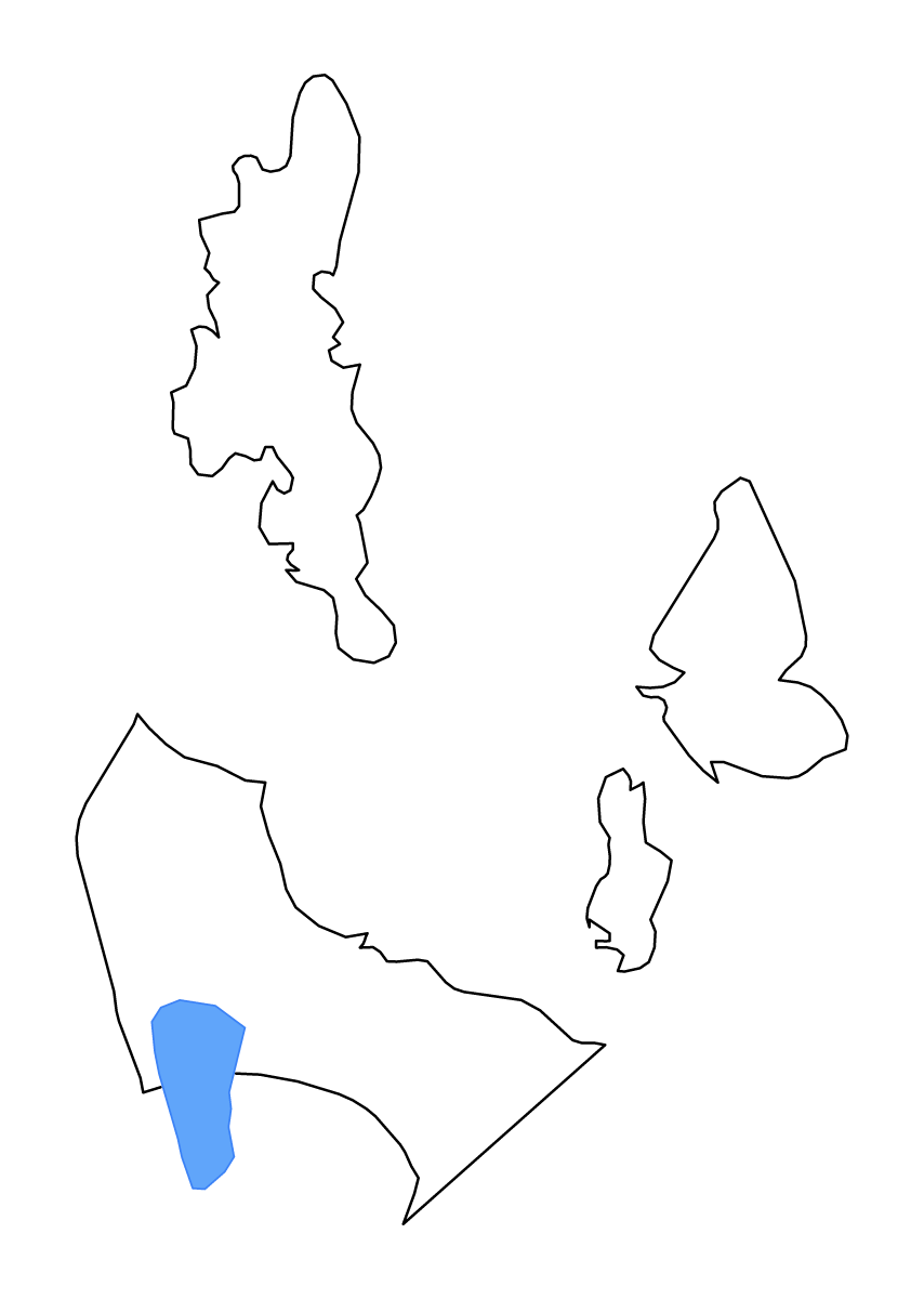 Carte de contour de Dinagat Islands, Philippines avec lacs.
