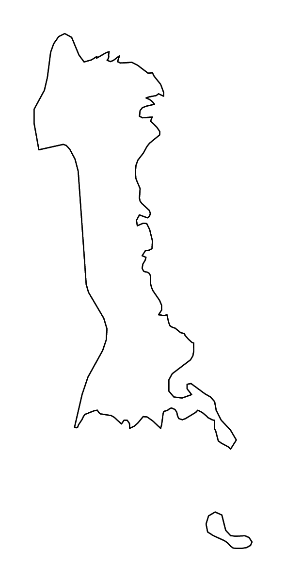 Mapa de contorno de Eastern Samar, Philippines con ríos.