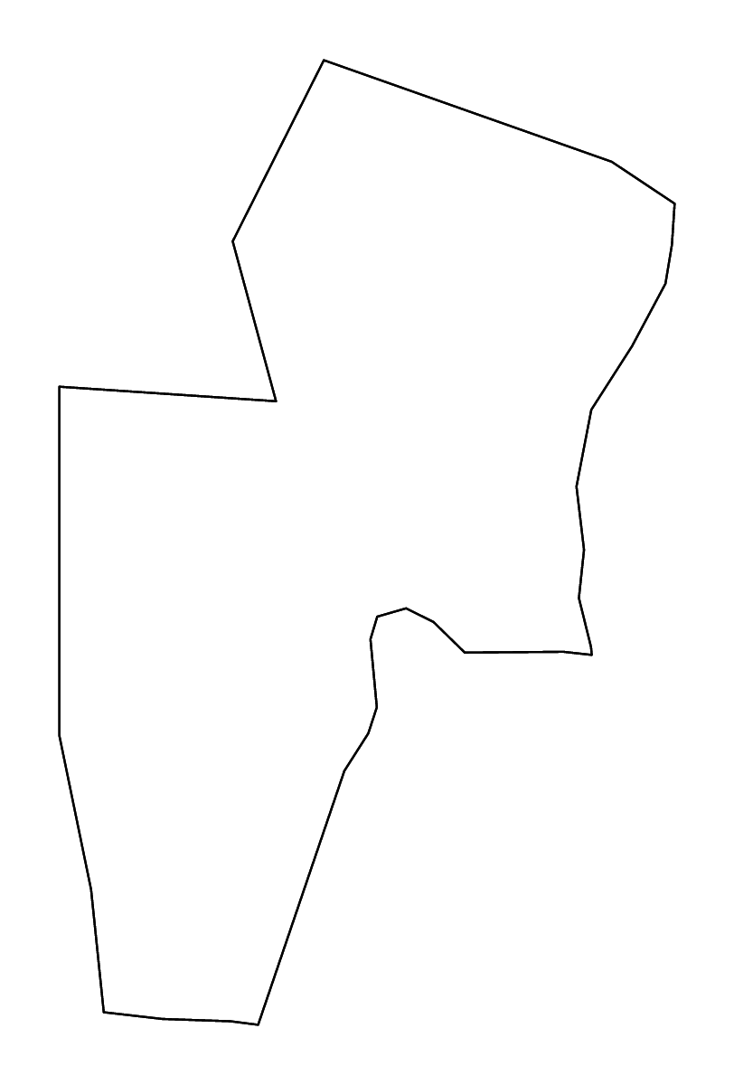 Outline map of General Santos Highly Urbanized City, Philippines with rivers.