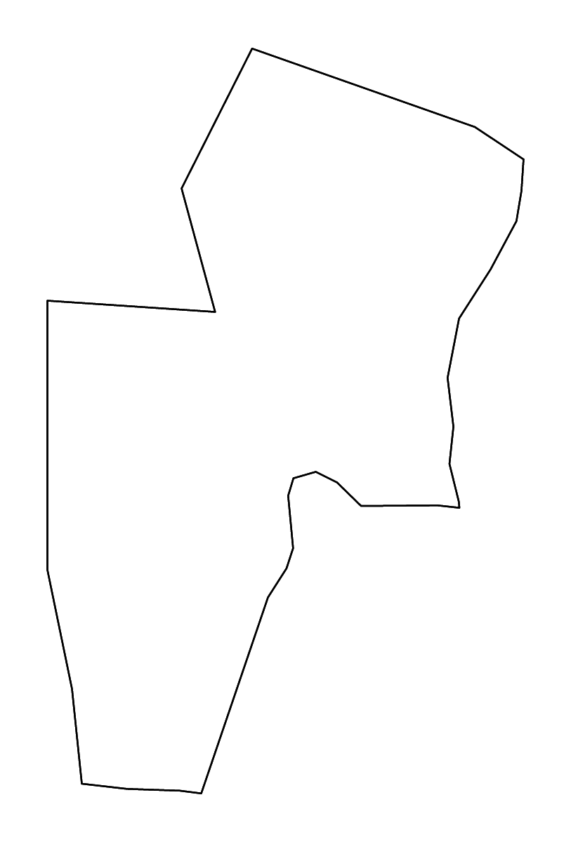 Mapa de contorno de General Santos, Philippines con ríos.
