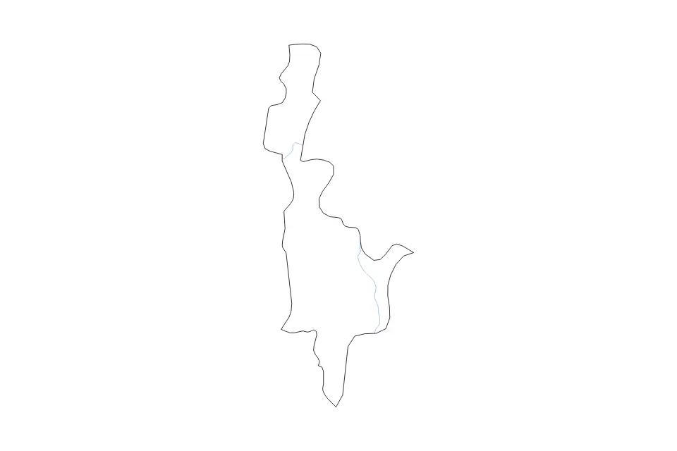 Outline map of Ilocos Sur, Philippines with subdivision borders and rivers.