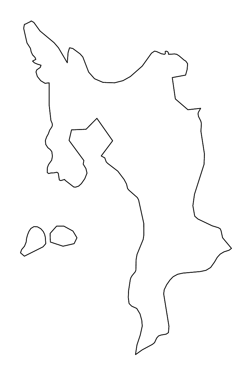 Carte de contour de Leyte, Philippines avec rivières.