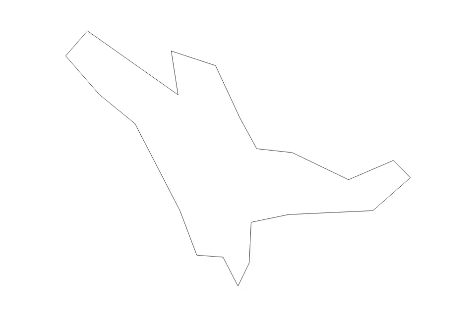 Outline map of Malabon Highly Urbanized City, Philippines with subdivision borders.