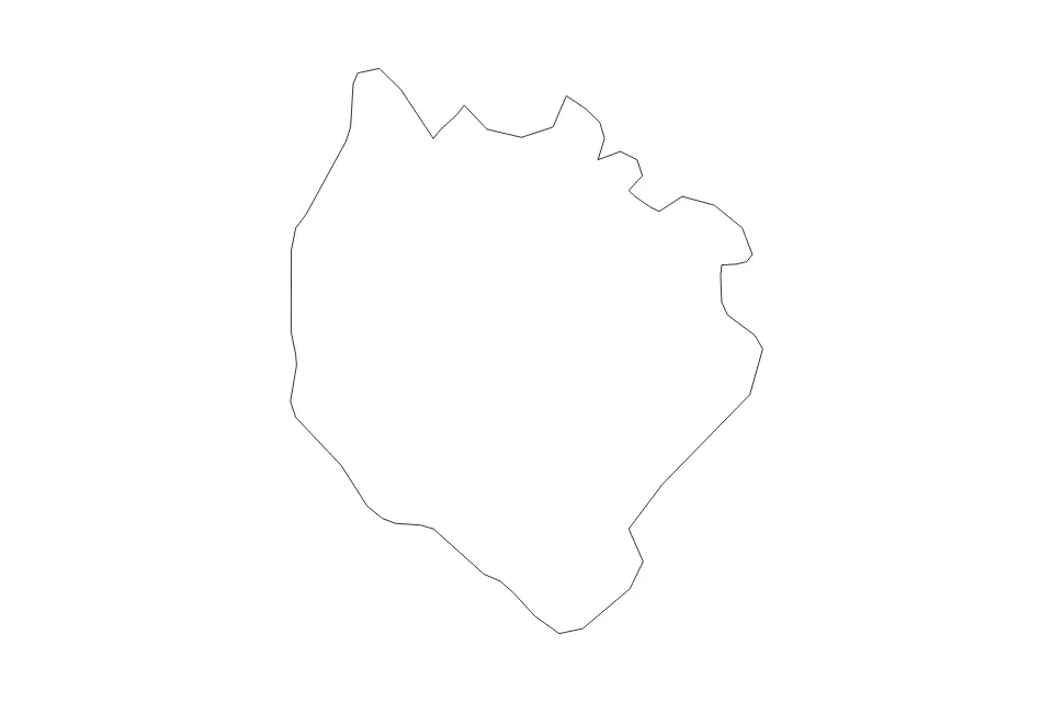 Outline map of Marinduque, Philippines with subdivision borders.