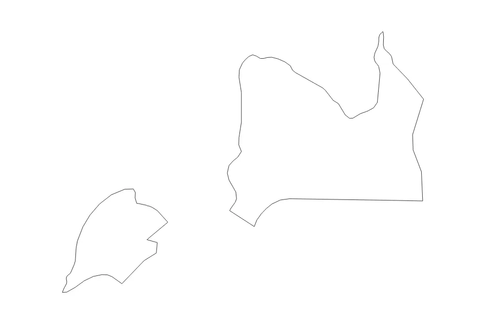 Outline map of Misamis Oriental, Philippines with subdivision borders.
