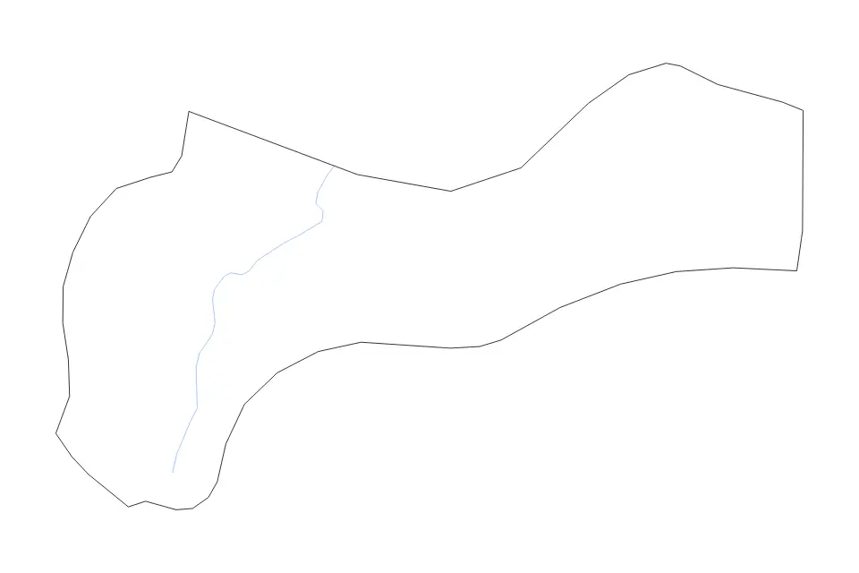 Outline map of Mountain, Philippines with subdivision borders and rivers.