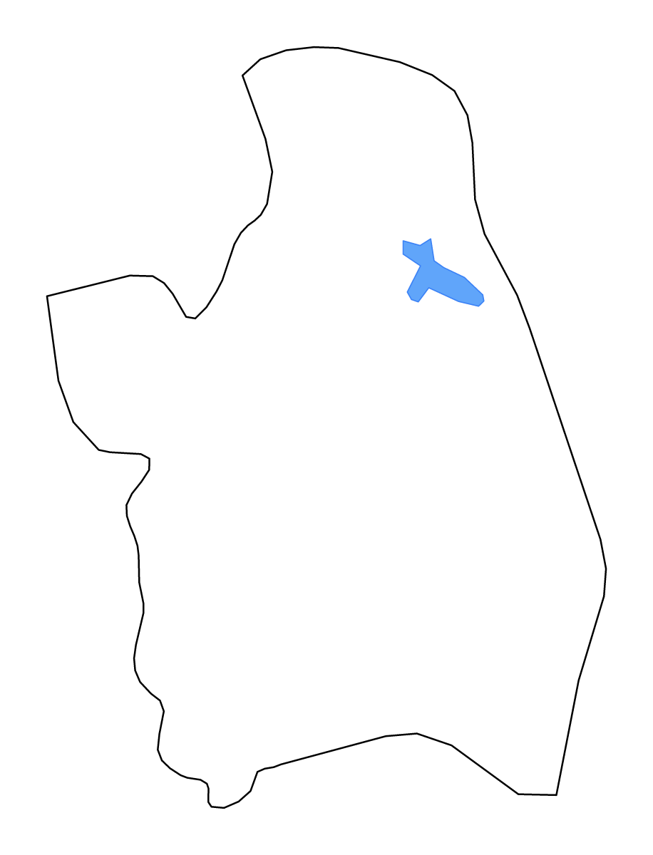 Carte de contour de Nueva Ecija, Philippines avec lacs et rivières.