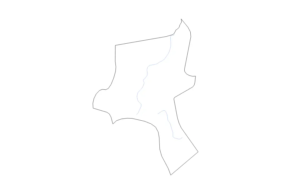 Outline map of Nueva Vizcaya, Philippines with subdivision borders and rivers.