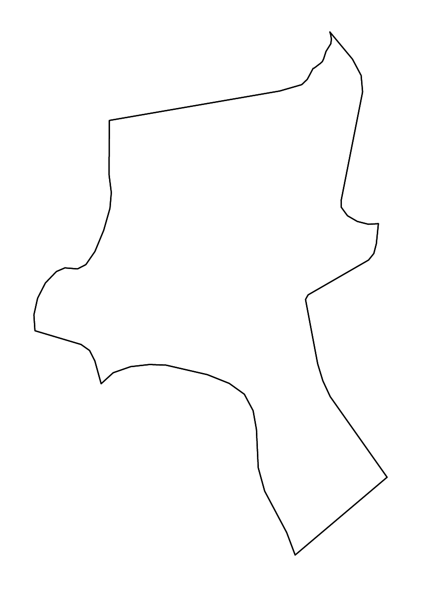 Carte de contour de Nueva Vizcaya, Philippines avec rivières.