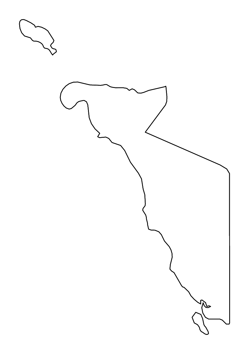 Mapa de contorno de Occidental Mindoro, Philippines con ríos.