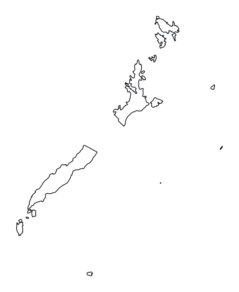 Mapa de contorno de Palawan, Philippines.