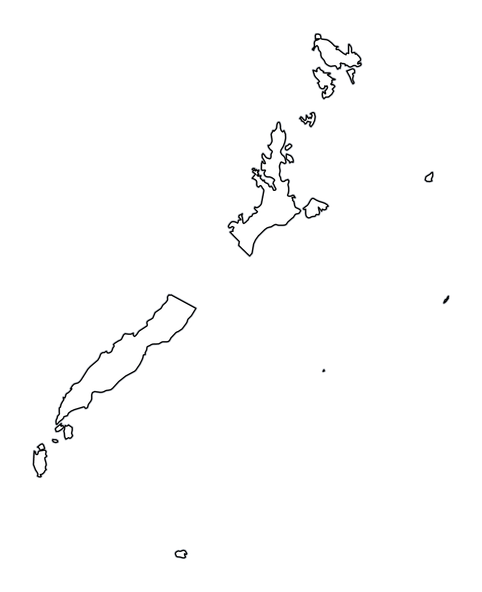 Carte de contour de Palawan, Philippines.