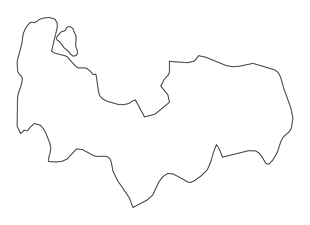 Mapa de contorno de Pangasinan, Philippines con ríos.