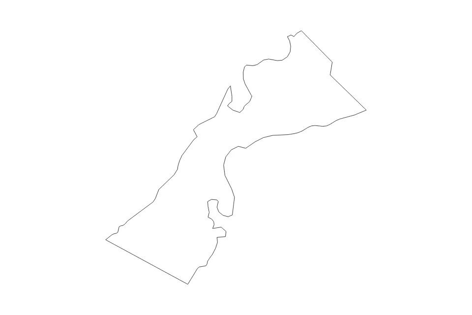Outline map of Puerto Princesa Highly Urbanized City, Philippines with subdivision borders.