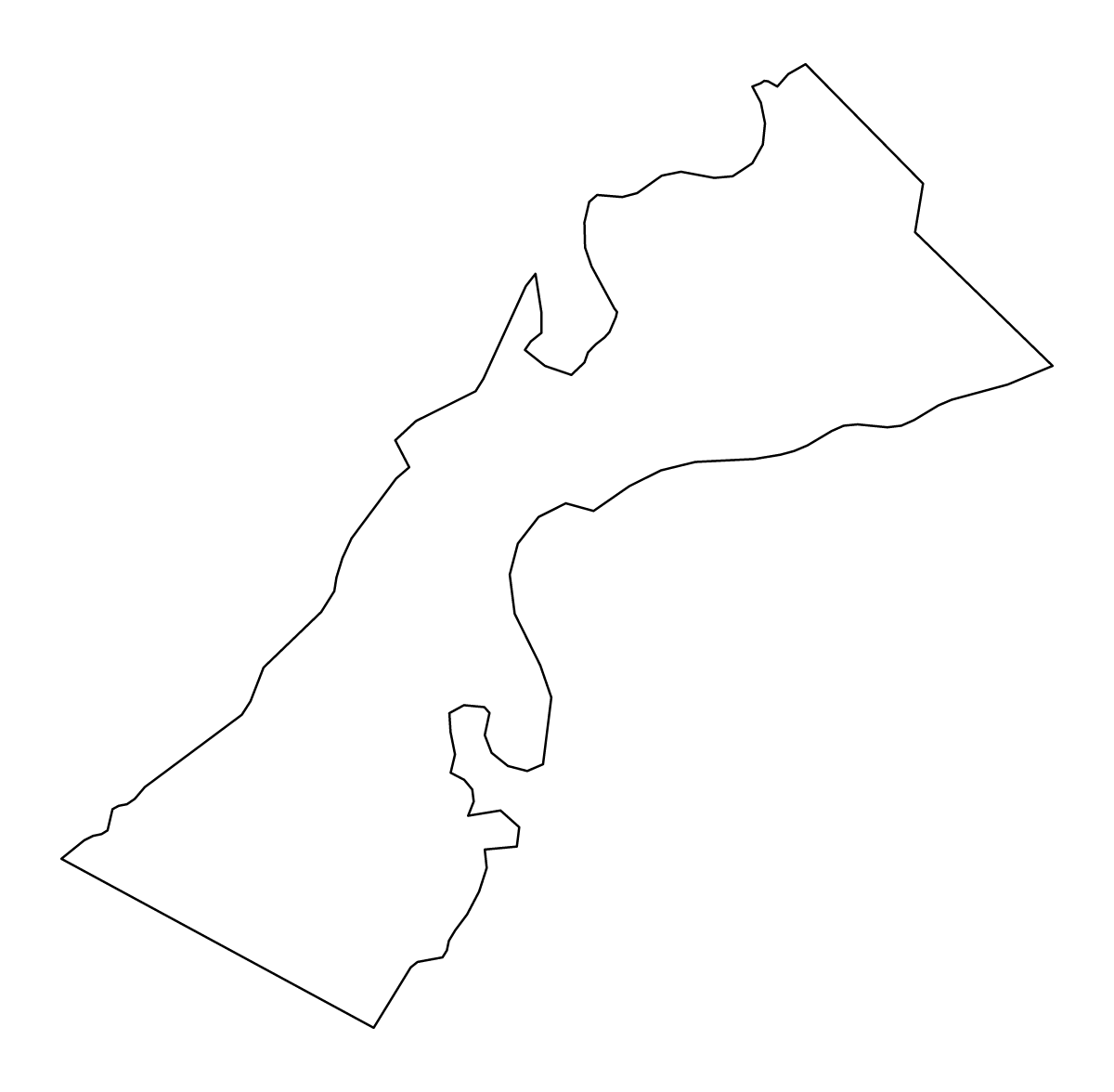 Mapa de contorno de Puerto Princesa, Philippines.