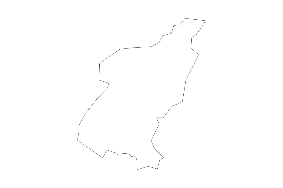 Outline map of Quezon City Highly Urbanized City, Philippines with subdivision borders.