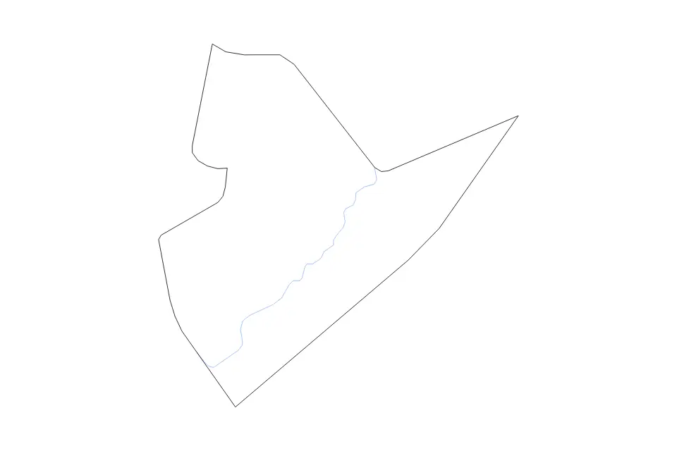 Outline map of Quirino, Philippines with subdivision borders and rivers.