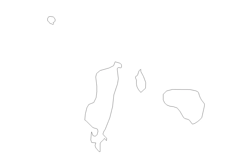 Outline map of Romblon, Philippines with subdivision borders.
