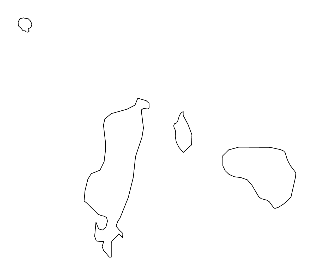 Carte de contour de Romblon, Philippines.