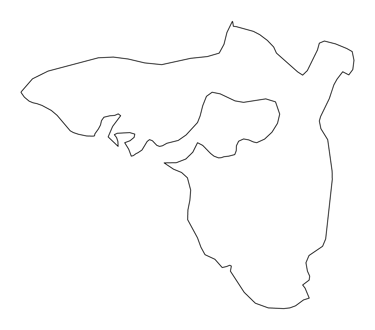 Mapa de contorno de Sorsogon, Philippines.