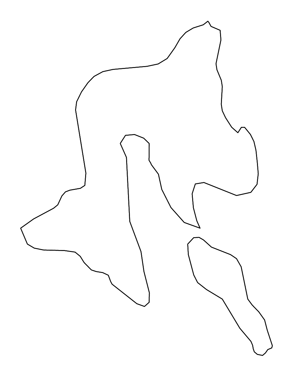Mapa de contorno de Southern Leyte, Philippines con ríos.