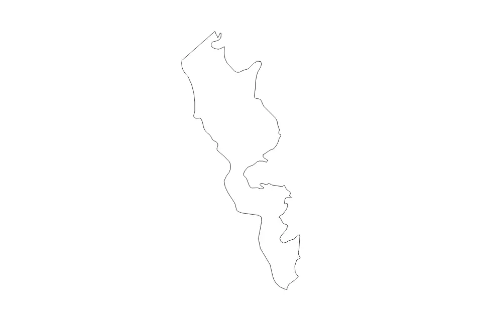 Mapa de Surigao del Sur, Philippines de tipo contorno para Asia, con contorno con límites limpios.