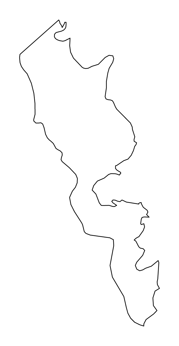 Carte de contour de Surigao del Sur, Philippines.