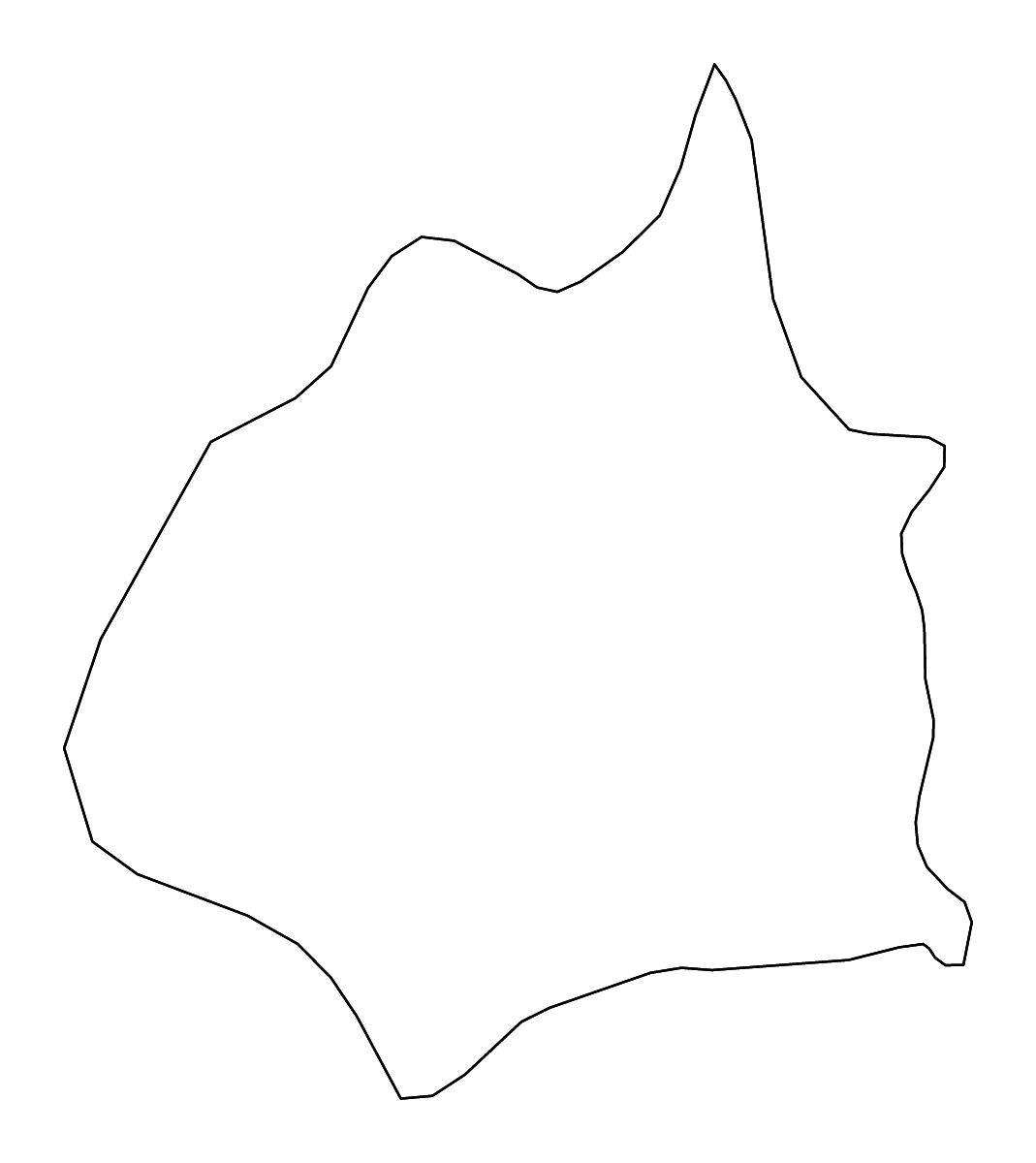 Mapa de contorno de Tarlac, Philippines con ríos.