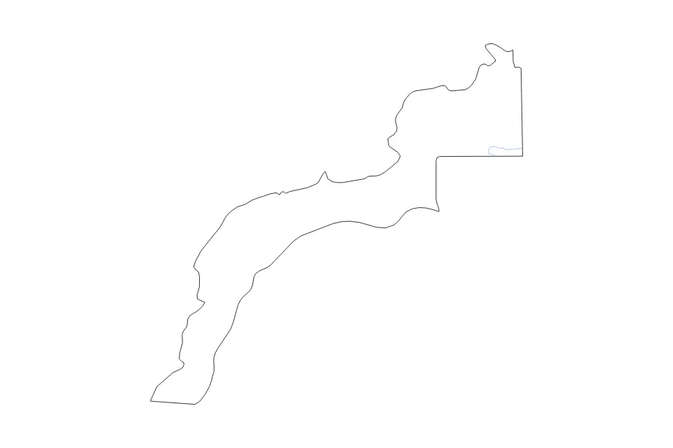 Outline map of Zamboanga del Norte, Philippines with subdivision borders and rivers.
