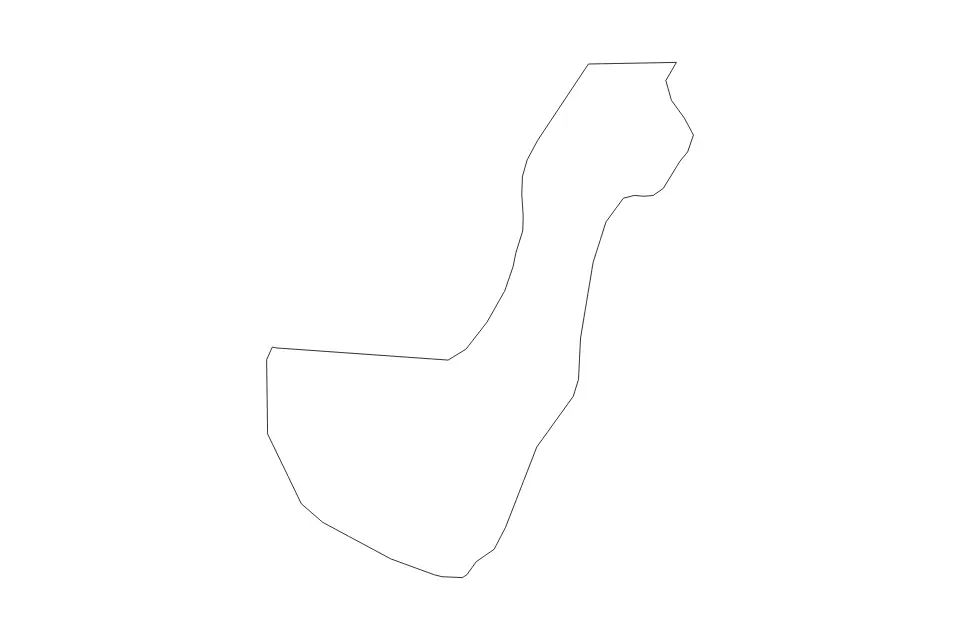 Outline map of Zamboanga Peninsula Highly Urbanized City, Philippines with subdivision borders.