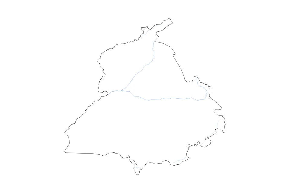 Aperçu de la carte de contour de Punjab India
