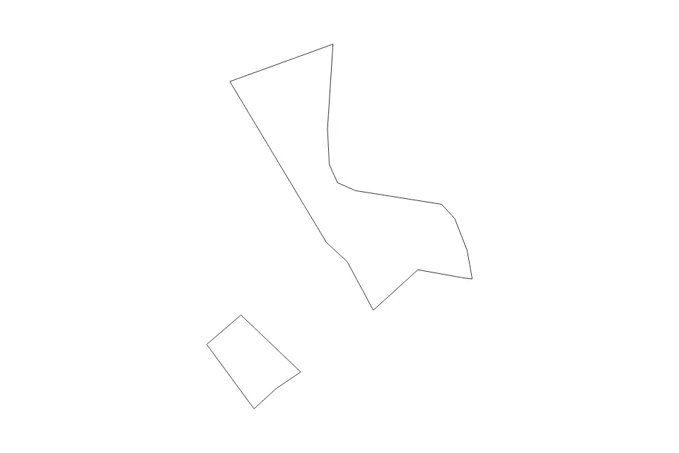 Outline map of Doha Municipality, Qatar with subdivision borders.
