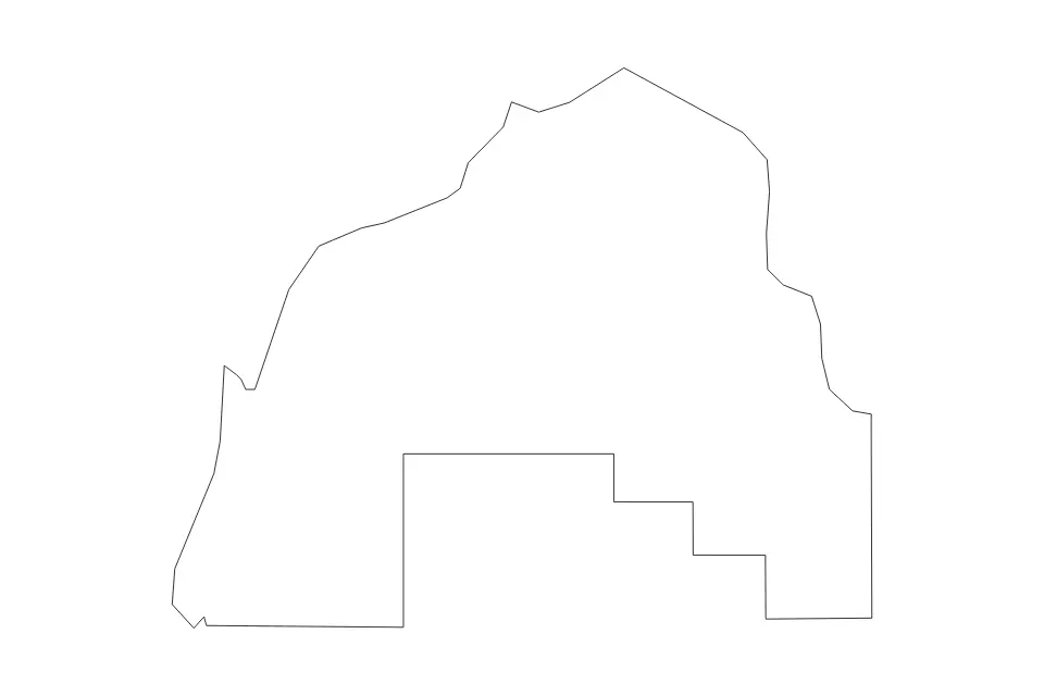Outline map of Madinat ash Shamal Municipality, Qatar with subdivision borders.
