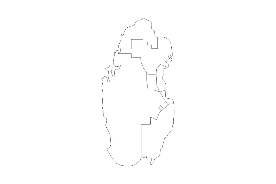 Vista previa del mapa de contorno de Qatar